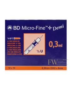 1 x BOX - BD Micro Fine Plus 0.3ml 30G 8mm x 100
